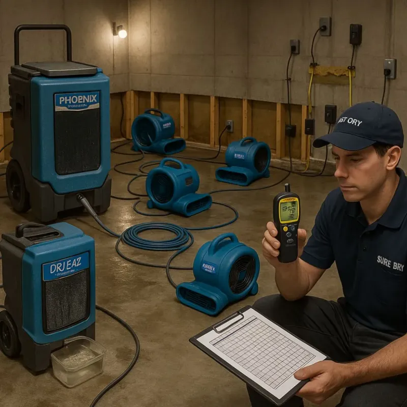 Structural Drying and Dehumidification process in Garden City, SC